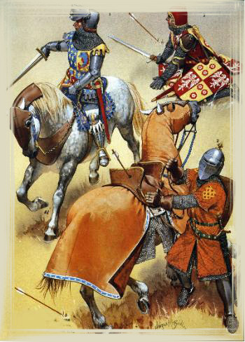 les chevaliers français à la bataille de Crecy